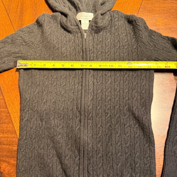 sutton studio cashmere sweater SMALL WOMENS ZIP UP CABLE KNIT FULL ZUP HOODED - Picture 3 of 5